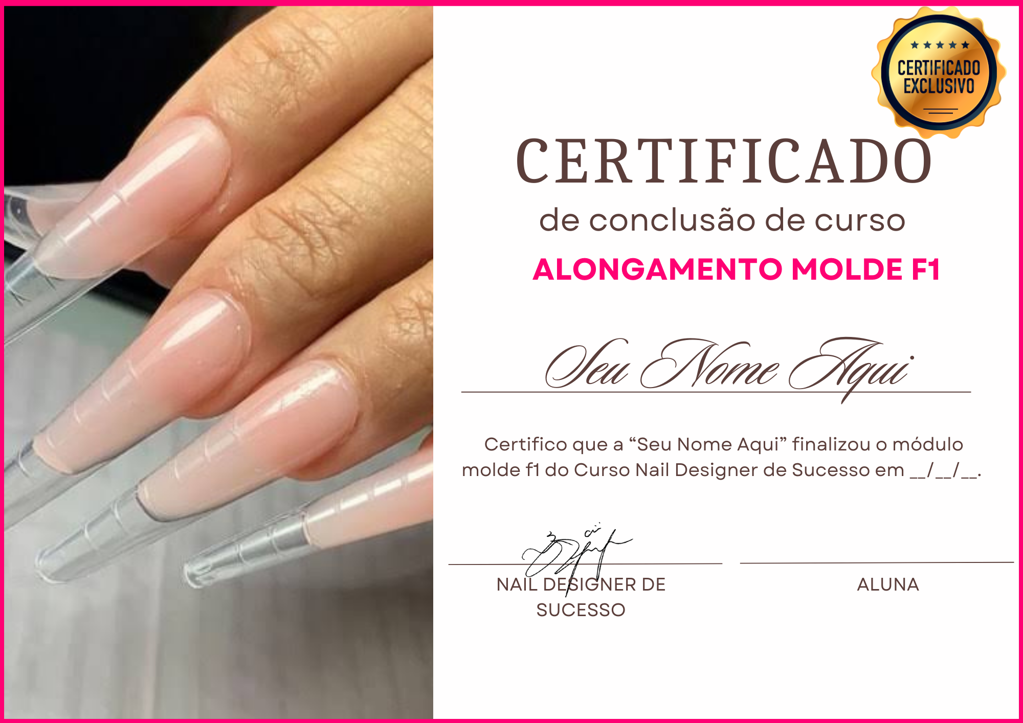 Certificado de conclusão curso de design de sobrancelha estética feminino rosa claro (4)