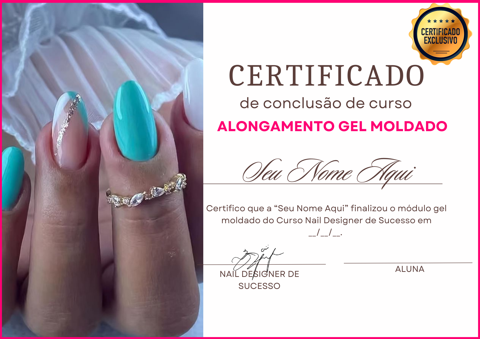 Certificado de conclusão curso de design de sobrancelha estética feminino rosa claro (6)